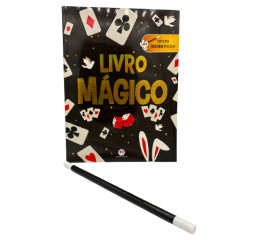 Livro Mágico 2 em 1 com Varinha – Aprenda Mágicas e Surpreenda com o Livro Colorido